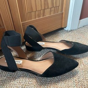 Steve madden, black suede flats, worn once